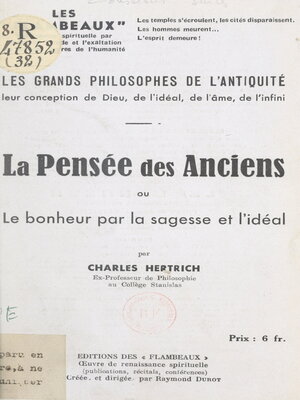 cover image of Les grands philosophes de l'Antiquité, leur conception de Dieu, de l'idéal, de l'âme, de l'infini
